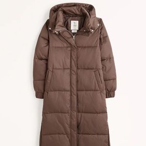 Abercrombie Dark Brown Ultra Long Puffer - size M
